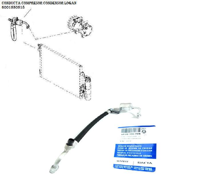 Купити 6001550518 Renault (RVI) Шланг кондиціонера, від компресора до радіатора
