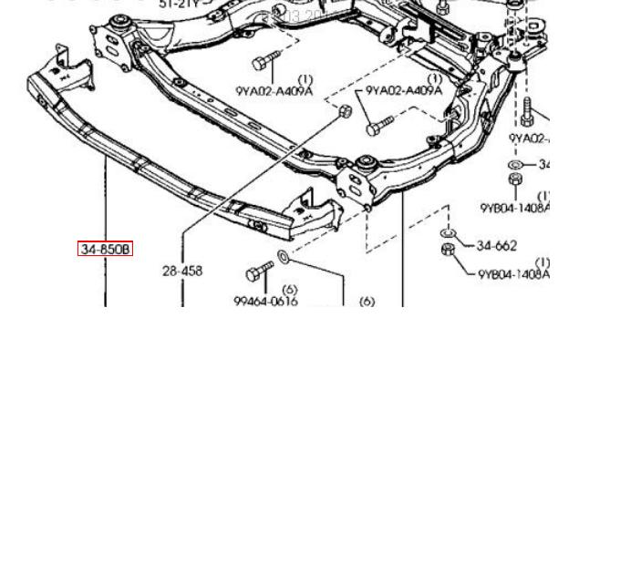 Шина бампера переднього Mazda GS1D34880 ціна, від 38.72 USD