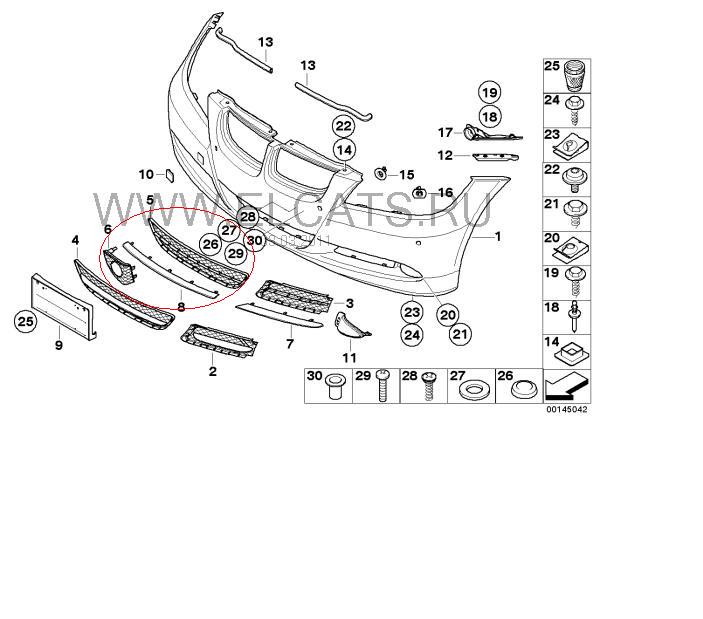Молдинг решітки радіатора BMW 51117134095 ціна, від 7.60 USD