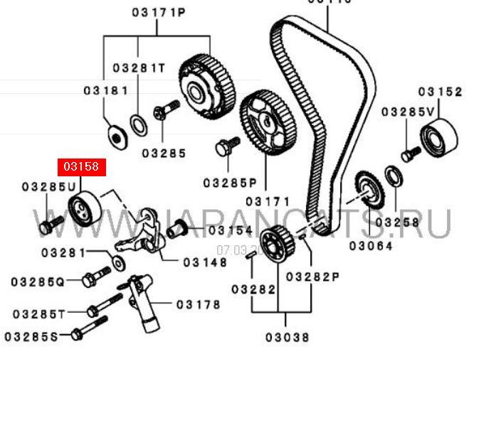 Купити MR984714 Mitsubishi Натяжний ролик