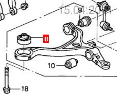 Сайлентблок нижнього важеля передньої підвіски Honda 51391SDAA03 ціна, від 16.19 USD