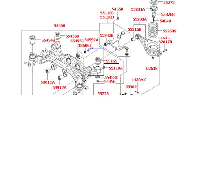 Сайлентблок підрамника задній Hyundai/Kia 554282B000