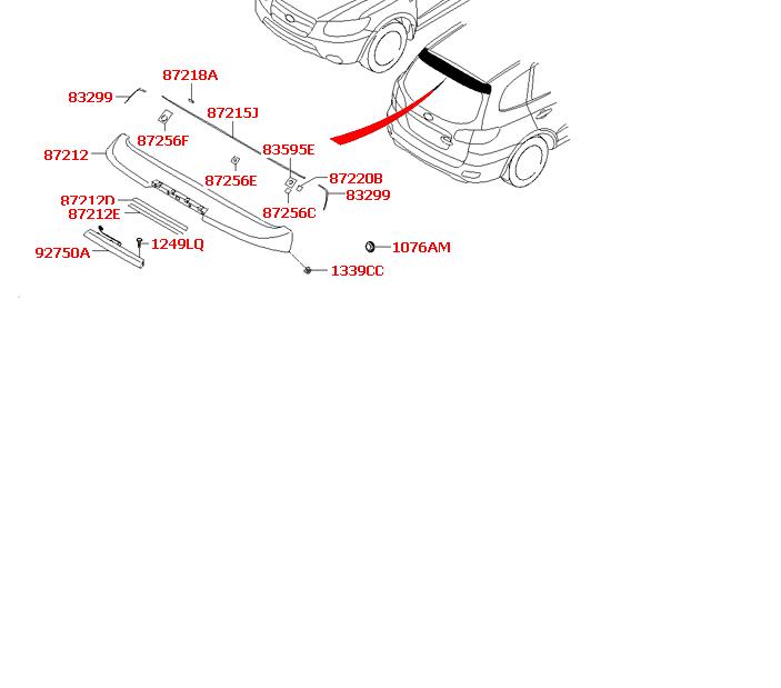 Стоп-сигнал заднього скла Hyundai Santa Fe 2 (CM) (Хендай Санта фе)