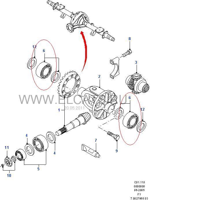 Підшипник диференціалу заднього моста T132941 Ford