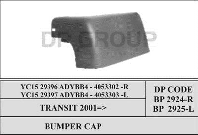 Накладка бампера заднього, права BP2924R DP Group