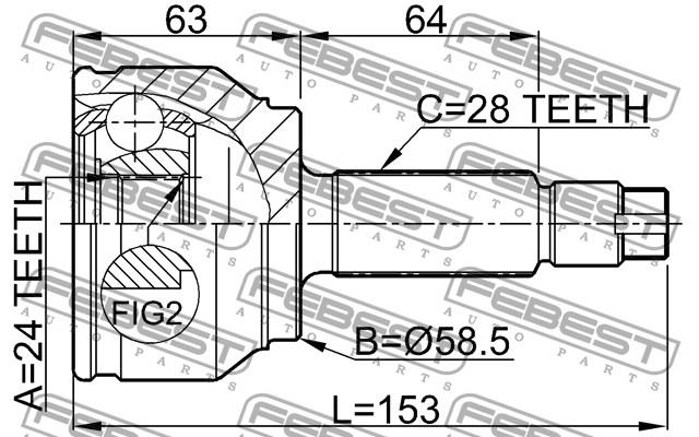 Граната колісна Febest 0510MZ5 ціна, від 33.68 USD