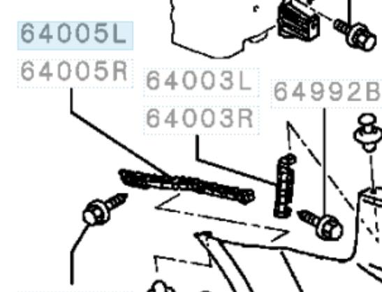 Кронштейн бампера заднього, зовнішній лівий Mitsubishi 6410A221 ціна, від 6.33 USD