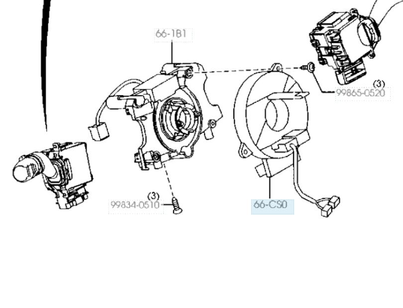 F6Y111SC0 Mazda Шлейф Airbag