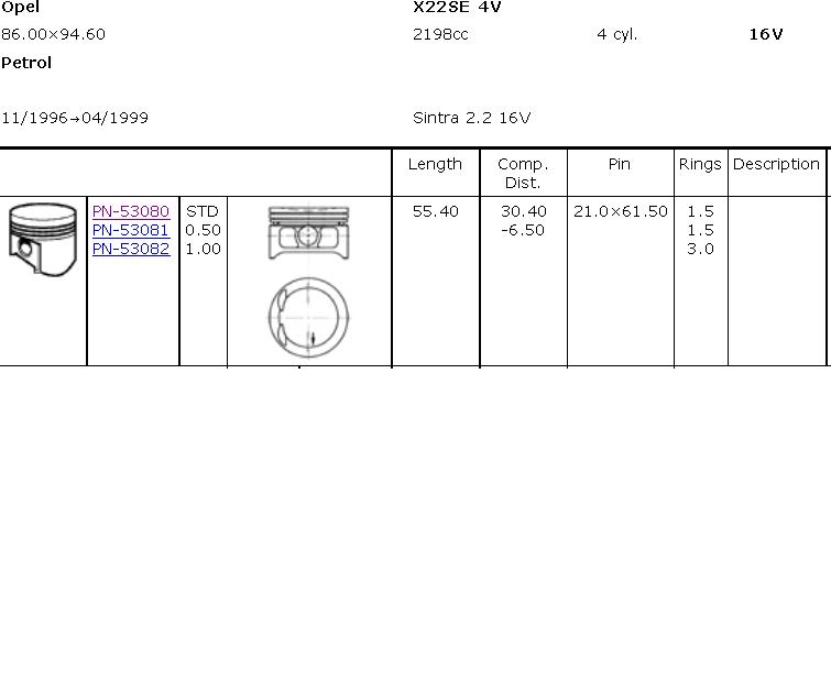 39229100 Teikin поршень (комплект на мотор, 4-й ремонт (+1.00))