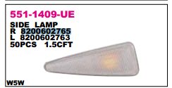 Повторювач повороту на крилі, правий Renault (RVI) 8200602765 ціна, від 11.40 USD