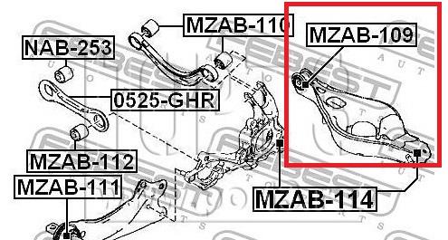 GS1D28300B Mazda важіль задньої підвіски нижній, правий