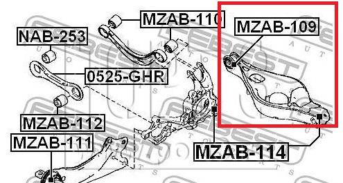 Сайлентблок заднього нижнього важеля MZAB109 Febest
