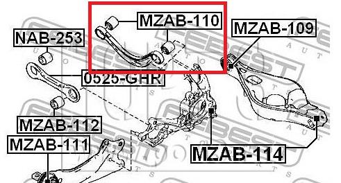 Купити MZAB110 Febest Сайлентблок заднього верхнього важеля