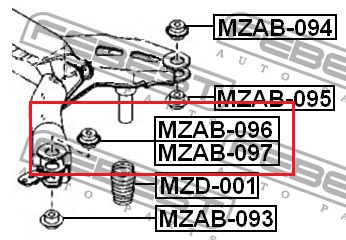 Сайлентблок задньої балки MZAB097 Febest