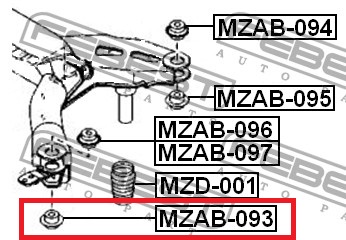Купити MZAB093 Febest Сайлентблок задньої балки