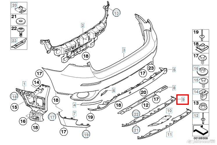 Купити 51127176248 BMW Накладка бампера заднього