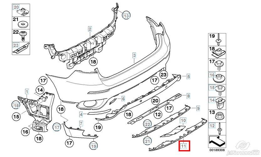 Накладка бампера заднього BMW 51127192879 ціна, від 99.15 USD