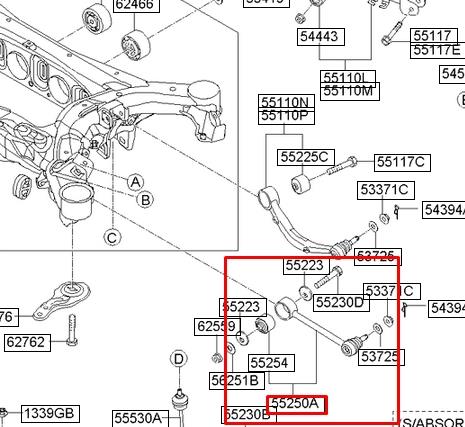 552503M000 Hyundai/Kia Поперечна тяга задньої підвіски