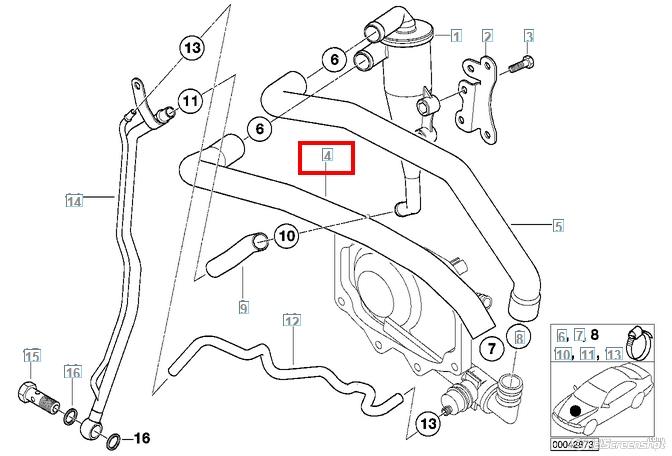 Патрубок вентиляції картера 11157556837 BMW
