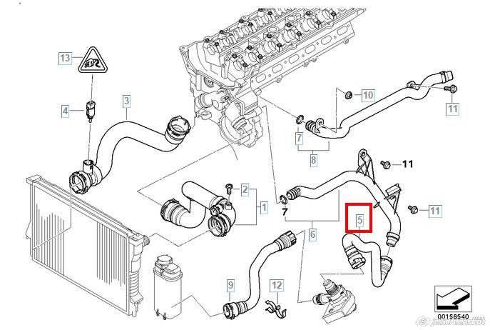 Купити 11537510120 BMW Шланг/патрубок водяного насосу, нагнітаючий