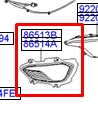 Заглушка/ решітка протитуманних фар бампера переднього, права 86564B8010 Hyundai/Kia
