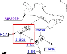 219502W100 Hyundai/Kia Подушка (опора) двигуна, ліва задня