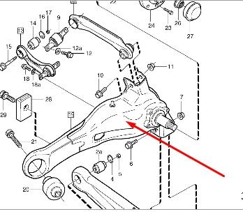Важіль/тяга задньої підвіски подовжній нижній, лівий Volvo 30874951 ціна, від 93.98 USD