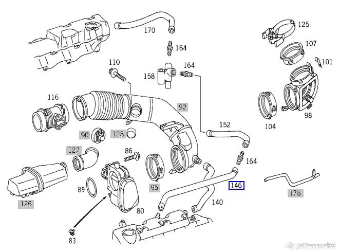 Трубка картера повітряна Mercedes A1120180182 ціна, від 6.75 USD