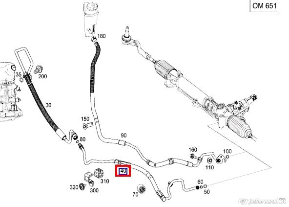 Патрубок гідропідсилювача Mercedes A2214608524
