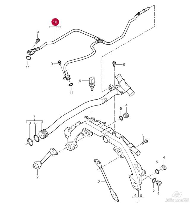 Патрубок вентиляції картера, масловіддільника 94810602604 Porsche