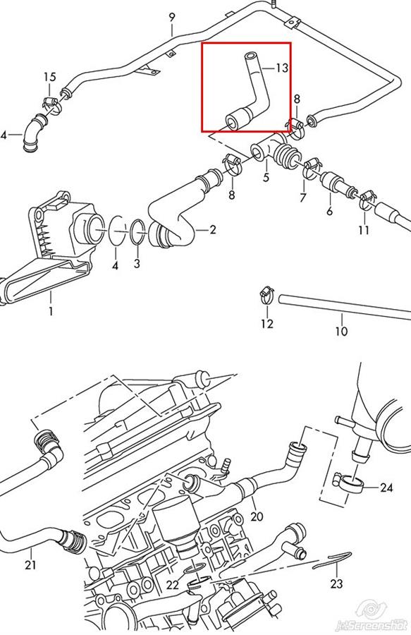 Купити 058103221 VAG Шланг для видалення повітря