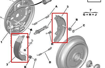 Купити 1606631180 Peugeot/Citroen Колодки гальмові задні, барабанні