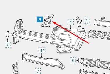 Кронштейн бампера переднього, лівий 68210065AD Chrysler