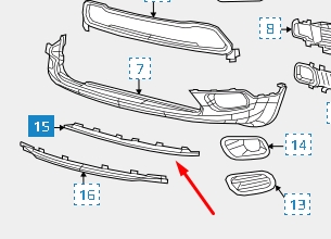  Спойлер переднього бампера Jeep Cherokee 