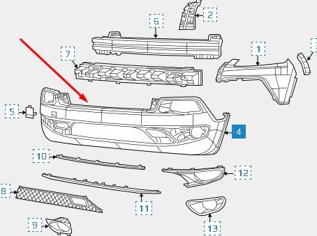 Бампер передній, нижня частина K68232458AB Fiat/Alfa/Lancia