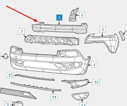 Підсилювач бампера переднього 68140499AA Chrysler