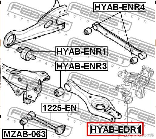 Сайлентблок задньої підвіски Febest HYABEDR1