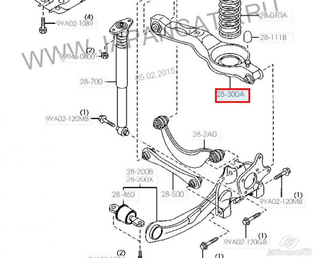 Купити C23628300 Mazda Важіль задньої підвіски нижній, лівий/правий