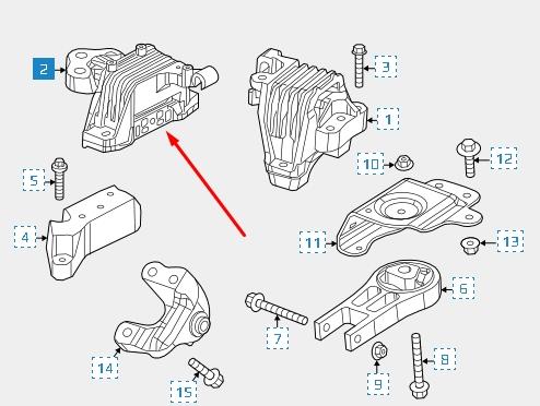 Подушка (опора) двигуна, ліва 68164710AE Chrysler