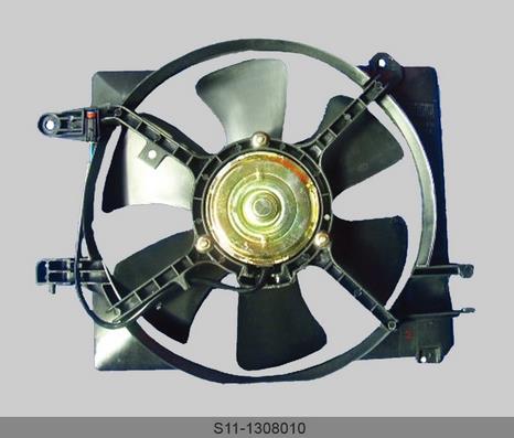 Дифузор радіатора охолодження, в зборі з двигуном і крильчаткою Chery Sweet (QQ, S11) (Чері Світ)