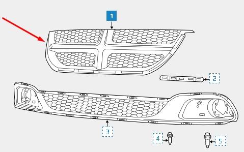  Решітка радіатора Dodge Grand Caravan 