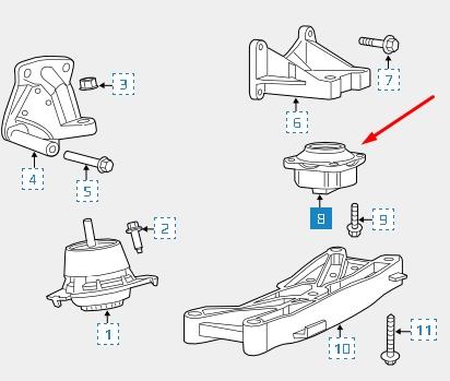 Купити 68084746AA Chrysler Подушка коробки передач