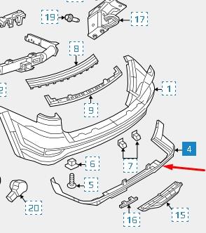 Бампер задній, нижня частина 68157471AA Chrysler