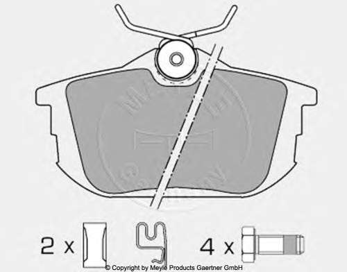 Задні гальмівні колодки Meyle 0252186115 ціна, від 20.06 USD