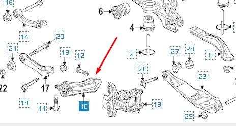 Важіль/тяга задньої підвіски подовжній нижній, правий Chrysler 68175510AB ціна, від 15.20 USD