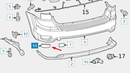 Катафот (відбивач) заднього бампера, лівий 057010721AC Chrysler