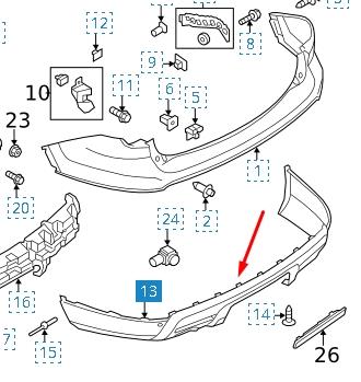 Бампер задній, нижня частина BB5Z17F828CA Ford
