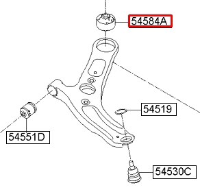 С/блок нижнього важеля Hyundai/Kia 54584A6000