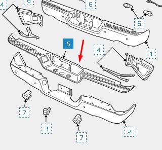 Купити K55112621AB Fiat/Alfa/Lancia Накладка бампера заднього, верхня захисна (сходинка-підніжка)