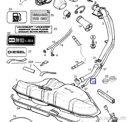 Трубка вентиляції паливного бака 09181889 General Motors